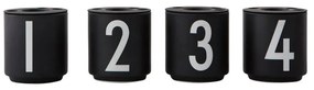 Porcelanowe świeczniki zestaw 4 szt. Mini – Design Letters