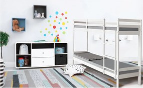 Drewniane łóżko piętrowe dla dzieci "Lionel" 90 x 190 cm - Biały