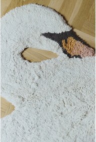 Kremowy bawełniany dywan dziecięcy tkany ręcznie odpowiedni do prania 100x120 cm Swan – Lorena Canals