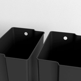 HOMCOM Kosz na śmieci z 2 komorami 25L, Pokrywa Soft-Close, Odporny na Odciski, Stal Nierdzewna, Czarny