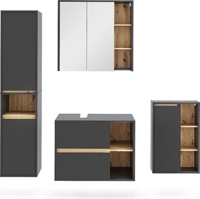 Zestaw mebli łazienkowych szary/artystyczny 80x46x60 viola