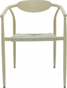 Krzesło Ogrodowe Beżowe 56x61x74,5 cm Plecione Naturalne Sznurki Nowoczesne