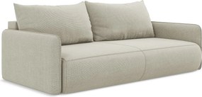 Kanapa 3-osobowa z funkcją spania - z tkaniny strukturalnej - jasny beż - NANEA