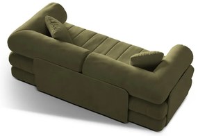Zielona aksamitna rozkładana sofa 206 cm Kemi – Cosmopolitan Design