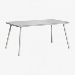 Prostokątny Stół Jadalniany 160x90 Cm Ze Szkła I Aluminium Arhiza Awokado - Sklum