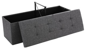 Stołek z uchylną pokrywą OTTOMAN 110x38 cm, ciemnoszary