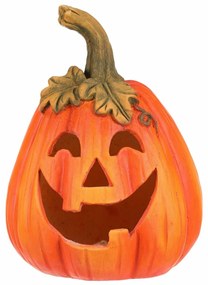 Jesienne dekoracje LED Migająca dynia z twarzą, 21 x 21 x 29 cm, ceramika