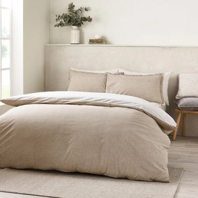 Biało-beżowa pościel dwuosobowa 230x220 cm Oxford Pinstripe – Catherine Lansfield