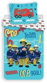 PrzytulneMieszkanie.pl PrzytulneMieszkanie.pl Pościel dziecięca bawełniana FIREMAN SAM TEAM niebieska Rozmiar pościeli: 70 x 90 cm | 140 x 200 cm