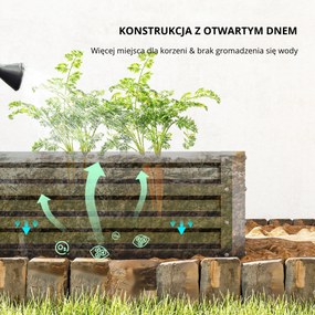 Outsunny Podwyższona Grządka Odporna na Warunki Atmosferyczne z Ocynkowanej Stali z Otwartą Podłogą 120x60x30.5cm Szara | Aosom PL