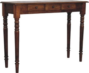 Artisan Furniture Lite drewno Konsola z 3 Szufladami i Tocznymi Nóżkami w Odcieniu Kasztanowym