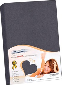 Bellatex prześcieradło frotte grafitowe, 90 x 200 cm