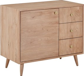 Szafka pod umywalkę z litego dębu - Jasny naturalny - 93 cm - ZARENO
