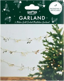 Girlanda świąteczna GOLD MISTLETOE 5 m, złota