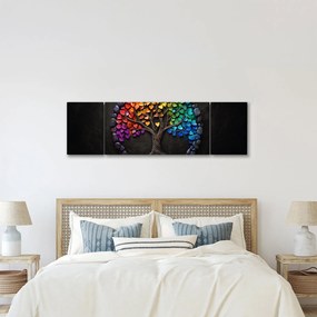 Obraz – Drzewo pełne kolorowych serc (170x50 cm)