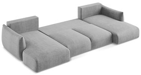 Jasnoszary rozkładany narożnik (w kształcie litery U) Leila – Makamii