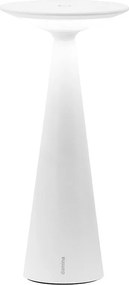 Zafferano Damina lampa stołowa LED, akumulatorowa, dotykowy ściemniacz, do 8 h pracy, IP65, białe aluminium