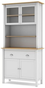 Biała witryna z litego drewna sosnowego 90x180,5 cm Misti – Marckeric