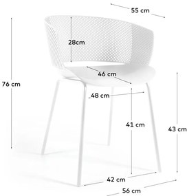 Białe metalowo-plastikowe krzesło ogrodowe Yeray – Kave Home