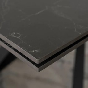 Stół Rozkładany Prostokątny MAXIME 160-240 cm Ceramiczny Czarny Marmur do Jadalni Nowoczesny Loft