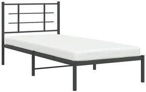 Czarne metalowe łóżko małżeńskie 100x200 cm - Laxo