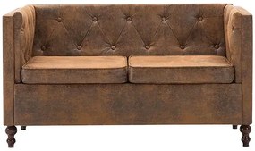 2-osobowa Sofa James 2Q w stylu Chesterfield - brąz