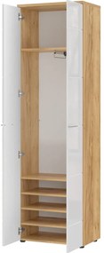 Biała szafa w dekorze dębu 60x198 cm Aledo – Germania