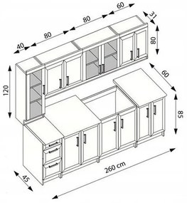 Zestaw Mebli Kuchennych Z Blatem Edina Doris 120X200