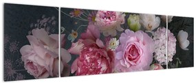 Obraz - Kwiaty ogrodowe (170x50 cm)