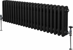 Tradycyjny grzejnik 3-kolumnowy - 300 x 1012 mm - czarny