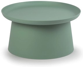 Plastikowy stolik do kawy FUNGO, średnica 700 mm, zielony