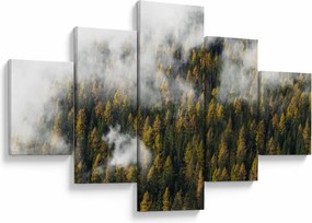 Obraz lasu w chmurach (125x70 cm)