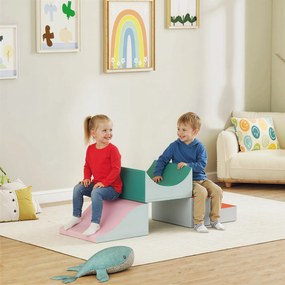 AIYAPLAY 3-częściowy zestaw do wspinania i czołgania dla dzieci, sztuczny nubuk, pianka, jasnoszary