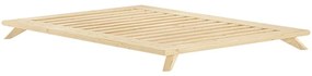 Łóżko dwuosobowe z drewna sosnowego ze stelażem 140x200 cm Senza – Karup Design