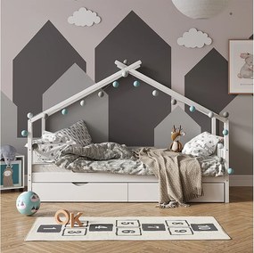 Łóżko domowe biały 208x97x148 design