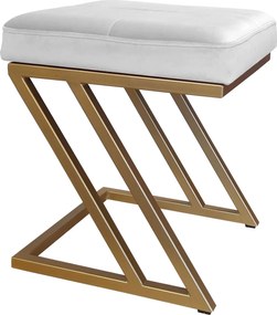 Pufa ZETA tkanina Welur loft ławka podnóżek metal : Kolor Stelaża - Złoty, Kolor tkaniny - VELVET - MG39, Typ tkaniny - Velvet