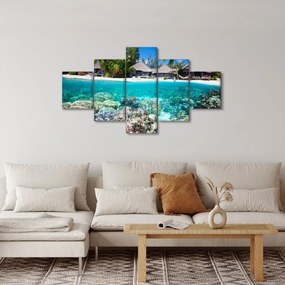 Obraz plaży na tropikalnej wyspie (125x70 cm)