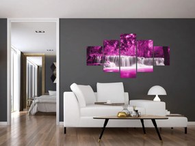 Obraz - Wodospad, fioletowy (125x70 cm)