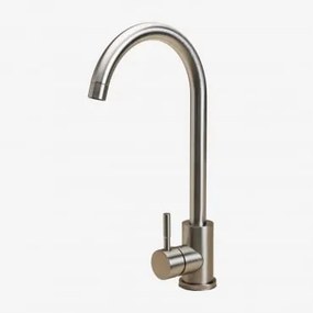 Zawór Kuchenny Zewnętrzny Z Wysoką Wylewką Ze Stali Nierdzewnej Rintran Szczotkowana Szarość - Sklum