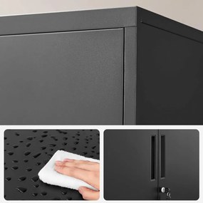 SongmicsHome Wielofunkcyjna metalowa szafka RAVEN, 40x80x90 cm, czarna