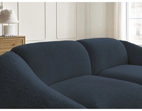 Ciemnoniebieska sofa z materiału bouclé 230 cm Tina – Bobochic Paris