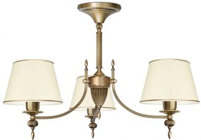 Mosiężny żyrandol z abażurami A-S3AK