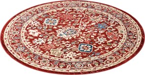 Czerwony okrągły dywan w stylu retro A6-D61