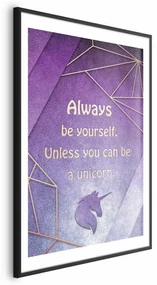 Plakat Bądź sobą 21x30 cm z ramą czarną z marginesem ARTGEIST B
