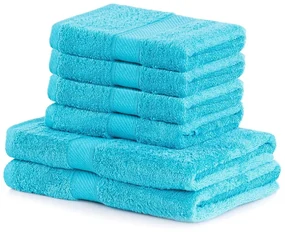 Komplet 6 turkusowych ręczników AmeliaHome Bamby Turquoise