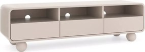 Nowoczesna szafka RTV 160 cm Lutario kaszmir – 3 szuflady, push to open