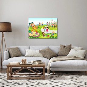 Obraz na szkle dziecięcych zabaw w piaskownicy (70x50 cm)