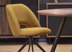 Stół okrągły Kioto 120 cm orzech – loftowy, MDF okleina naturalna, czarne nogi stalowe