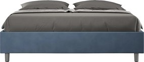 Łóżko bez stelaża tapicerowane 160x210 microfibra Niebieski Azelia
