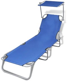 Niebieski leżak plażowy z zadaszeniem - Tatami